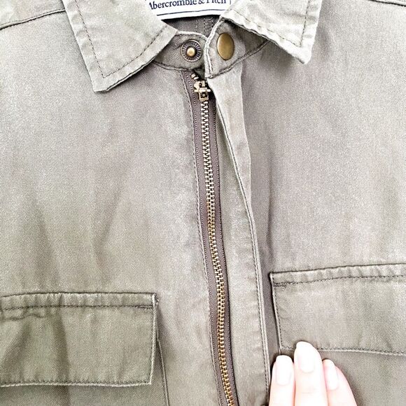 Abercrombie Fitch Green Sleeveless Utility Jumpsuit Playsuit Size Small Tall - Picture 10 of 12